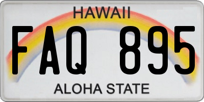 HI license plate FAQ895