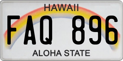 HI license plate FAQ896