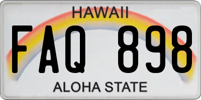 HI license plate FAQ898