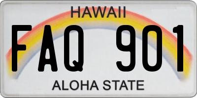 HI license plate FAQ901
