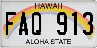HI license plate FAQ913