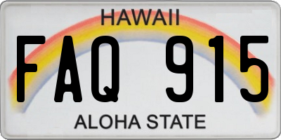 HI license plate FAQ915