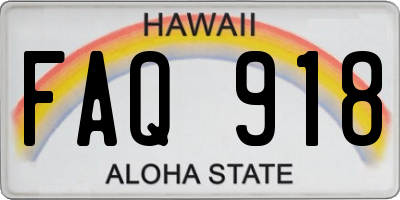 HI license plate FAQ918