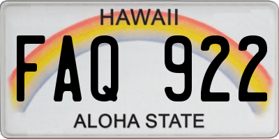 HI license plate FAQ922