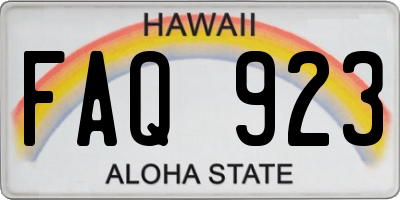 HI license plate FAQ923