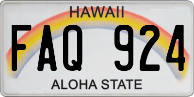 HI license plate FAQ924