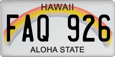 HI license plate FAQ926