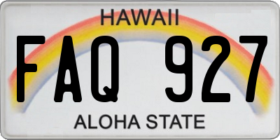 HI license plate FAQ927