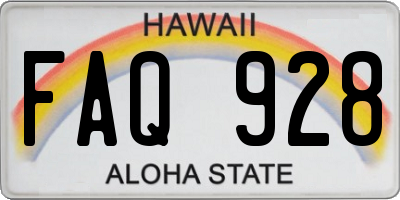 HI license plate FAQ928