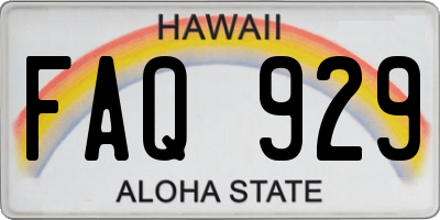 HI license plate FAQ929