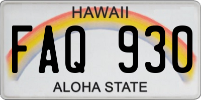HI license plate FAQ930