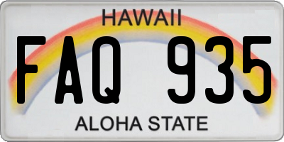 HI license plate FAQ935