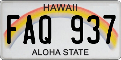 HI license plate FAQ937