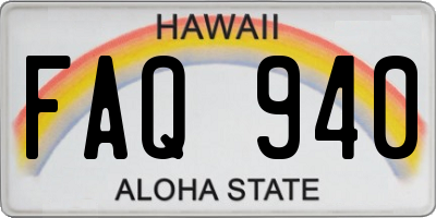 HI license plate FAQ940