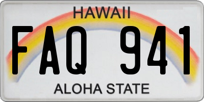 HI license plate FAQ941