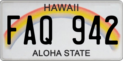 HI license plate FAQ942