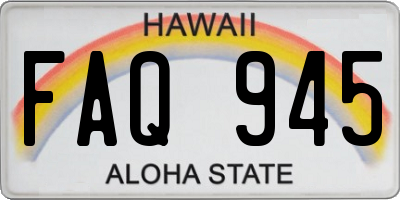HI license plate FAQ945
