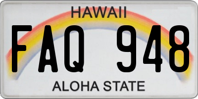 HI license plate FAQ948