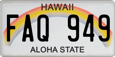 HI license plate FAQ949
