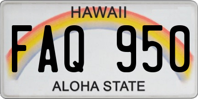HI license plate FAQ950
