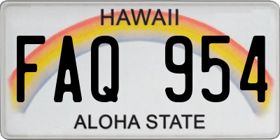 HI license plate FAQ954