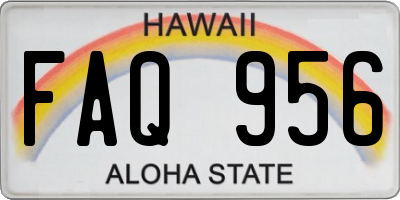 HI license plate FAQ956