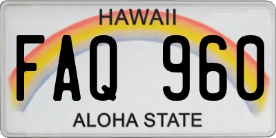 HI license plate FAQ960