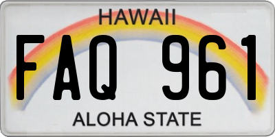HI license plate FAQ961