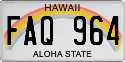HI license plate FAQ964