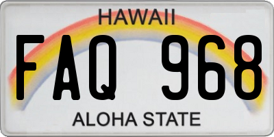 HI license plate FAQ968
