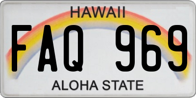 HI license plate FAQ969