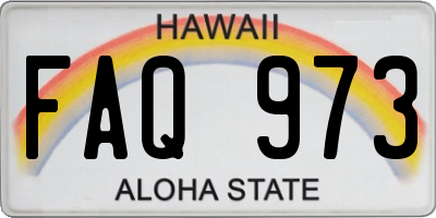 HI license plate FAQ973