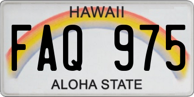 HI license plate FAQ975
