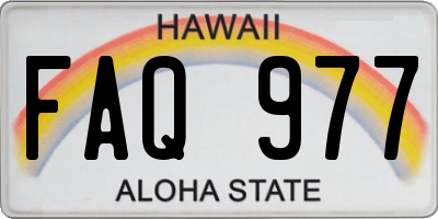 HI license plate FAQ977