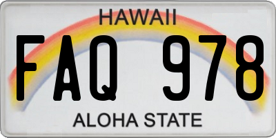 HI license plate FAQ978