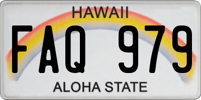 HI license plate FAQ979