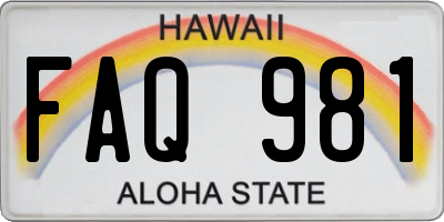 HI license plate FAQ981