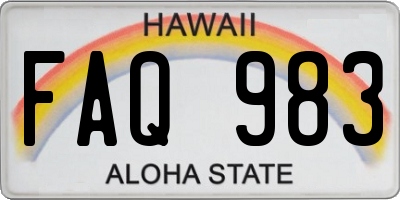 HI license plate FAQ983