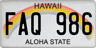 HI license plate FAQ986
