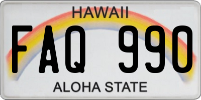 HI license plate FAQ990