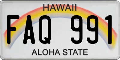 HI license plate FAQ991