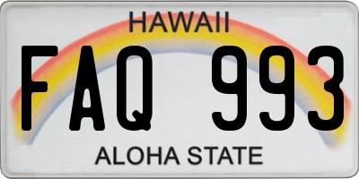HI license plate FAQ993