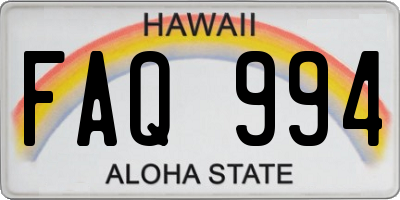 HI license plate FAQ994