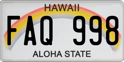 HI license plate FAQ998