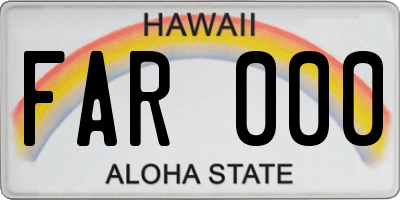 HI license plate FAR000