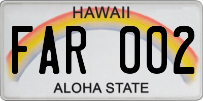 HI license plate FAR002