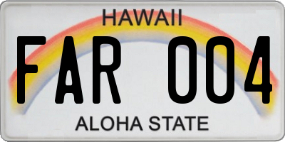 HI license plate FAR004
