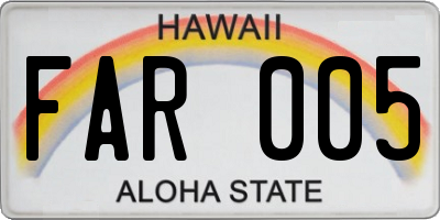 HI license plate FAR005