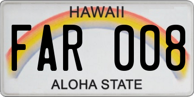 HI license plate FAR008