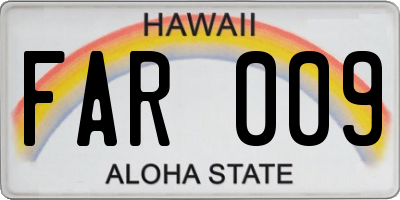 HI license plate FAR009
